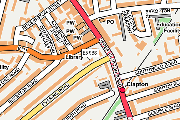 E5 9BS map - OS OpenMap – Local (Ordnance Survey)