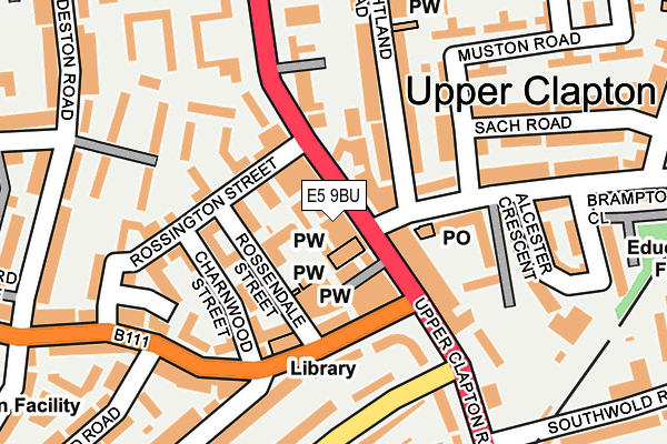 E5 9BU map - OS OpenMap – Local (Ordnance Survey)