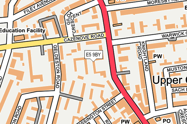E5 9BY map - OS OpenMap – Local (Ordnance Survey)