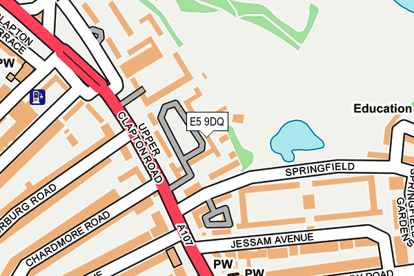 E5 9DQ map - OS OpenMap – Local (Ordnance Survey)