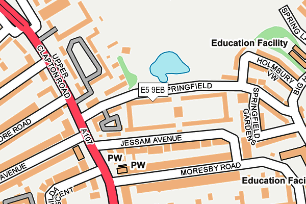 E5 9EB map - OS OpenMap – Local (Ordnance Survey)