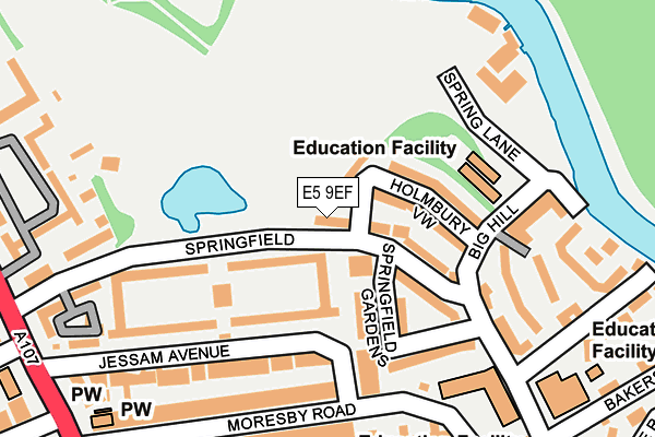 E5 9EF map - OS OpenMap – Local (Ordnance Survey)