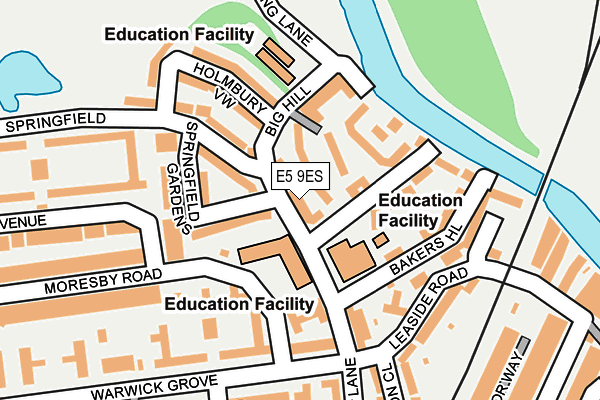 E5 9ES map - OS OpenMap – Local (Ordnance Survey)