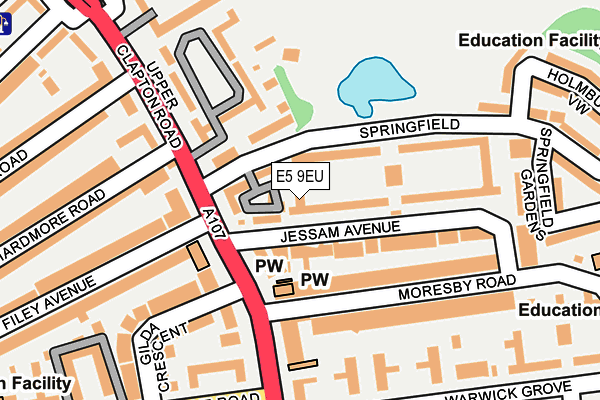 E5 9EU map - OS OpenMap – Local (Ordnance Survey)