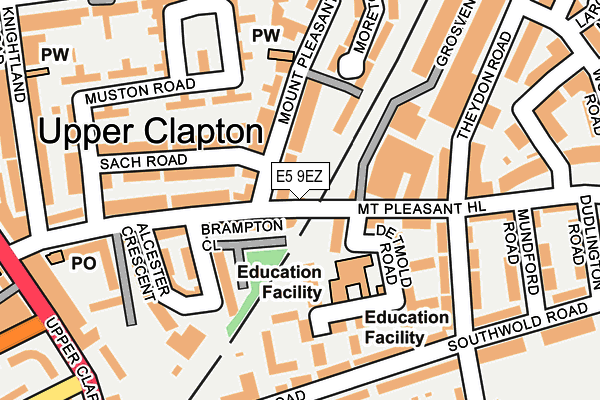 E5 9EZ map - OS OpenMap – Local (Ordnance Survey)