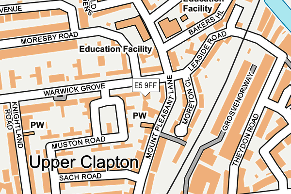 E5 9FF map - OS OpenMap – Local (Ordnance Survey)