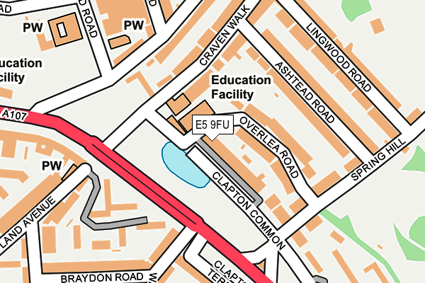 E5 9FU map - OS OpenMap – Local (Ordnance Survey)