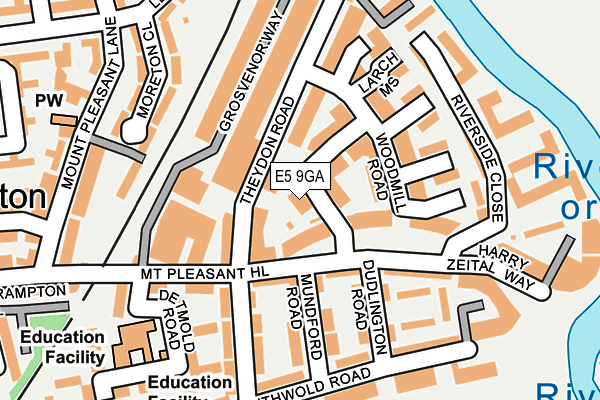 E5 9GA map - OS OpenMap – Local (Ordnance Survey)