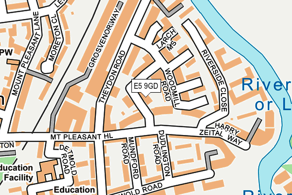 E5 9GD map - OS OpenMap – Local (Ordnance Survey)