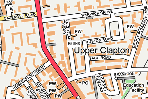 E5 9HS map - OS OpenMap – Local (Ordnance Survey)