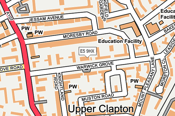 E5 9HX map - OS OpenMap – Local (Ordnance Survey)
