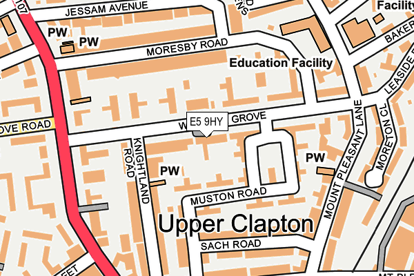 E5 9HY map - OS OpenMap – Local (Ordnance Survey)