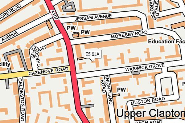 E5 9JA map - OS OpenMap – Local (Ordnance Survey)