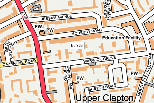 E5 9JB map - OS OpenMap – Local (Ordnance Survey)