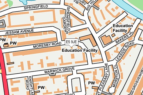 E5 9JE map - OS OpenMap – Local (Ordnance Survey)