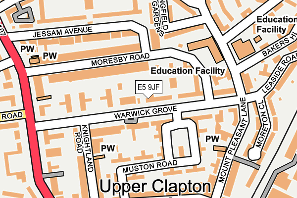 E5 9JF map - OS OpenMap – Local (Ordnance Survey)