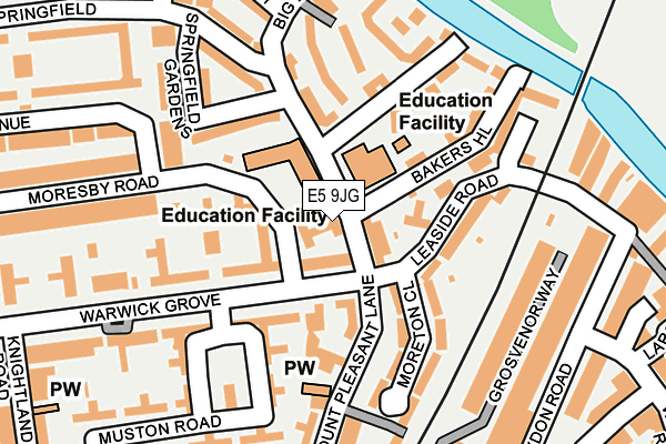 E5 9JG map - OS OpenMap – Local (Ordnance Survey)