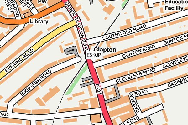 E5 9JP map - OS OpenMap – Local (Ordnance Survey)