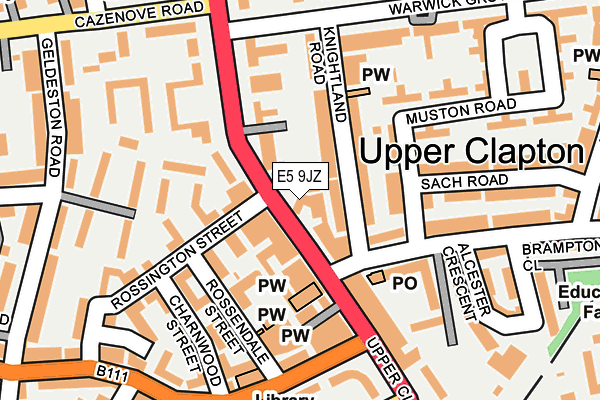 E5 9JZ map - OS OpenMap – Local (Ordnance Survey)