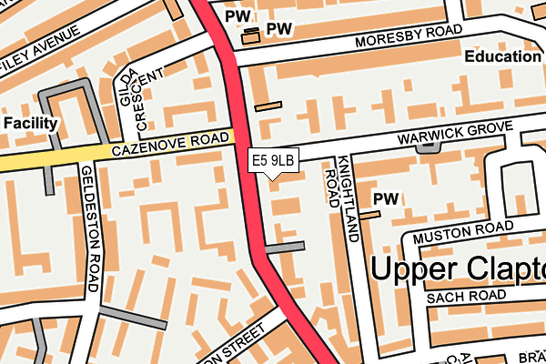 E5 9LB map - OS OpenMap – Local (Ordnance Survey)