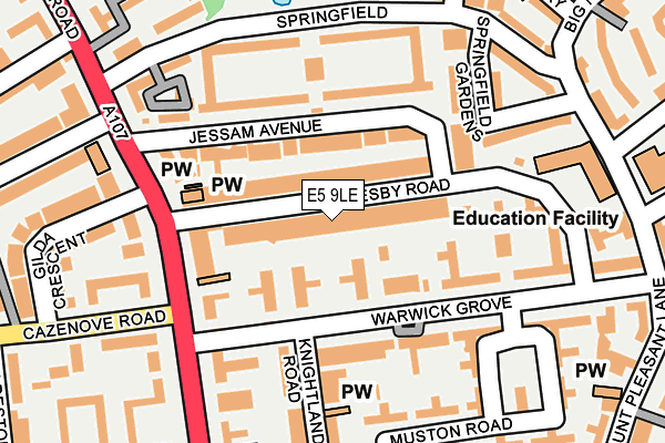 E5 9LE map - OS OpenMap – Local (Ordnance Survey)
