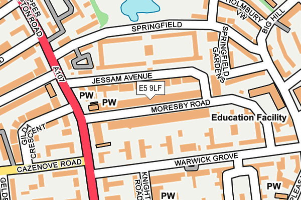 E5 9LF map - OS OpenMap – Local (Ordnance Survey)