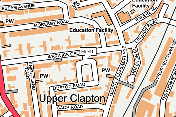 E5 9LL map - OS OpenMap – Local (Ordnance Survey)