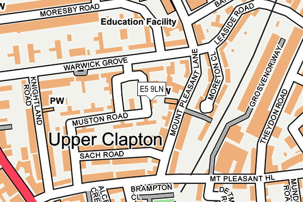 E5 9LN map - OS OpenMap – Local (Ordnance Survey)