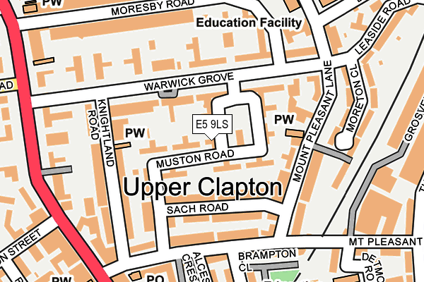 E5 9LS map - OS OpenMap – Local (Ordnance Survey)