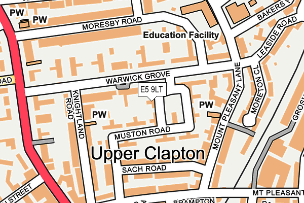 E5 9LT map - OS OpenMap – Local (Ordnance Survey)