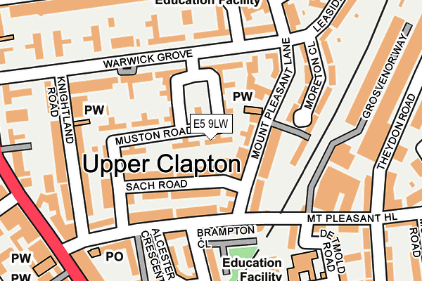 E5 9LW map - OS OpenMap – Local (Ordnance Survey)