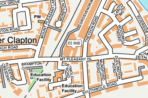 E5 9NB map - OS OpenMap – Local (Ordnance Survey)