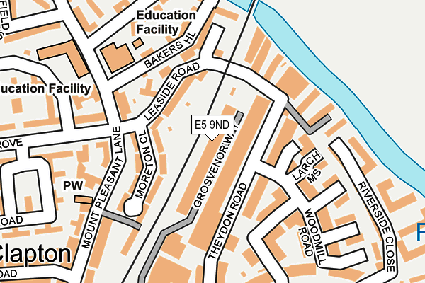 E5 9ND map - OS OpenMap – Local (Ordnance Survey)