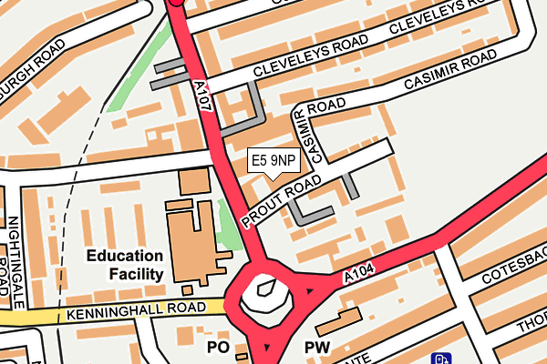 E5 9NP map - OS OpenMap – Local (Ordnance Survey)