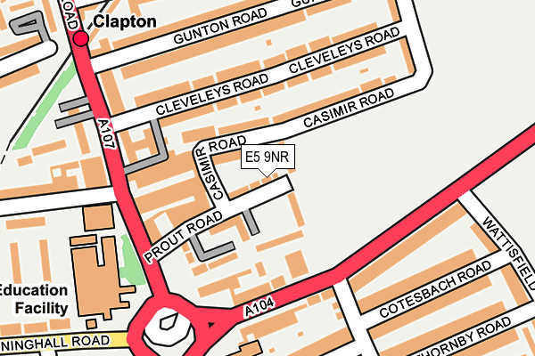 E5 9NR map - OS OpenMap – Local (Ordnance Survey)