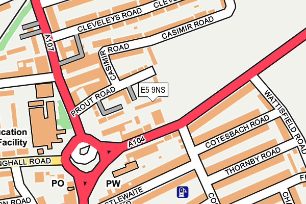 E5 9NS map - OS OpenMap – Local (Ordnance Survey)