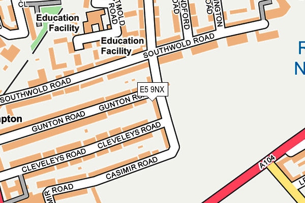 E5 9NX map - OS OpenMap – Local (Ordnance Survey)