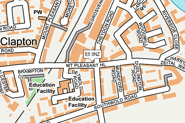 E5 9NZ map - OS OpenMap – Local (Ordnance Survey)