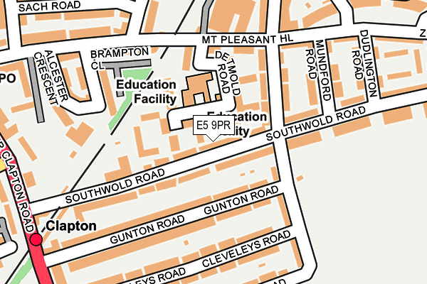 E5 9PR map - OS OpenMap – Local (Ordnance Survey)