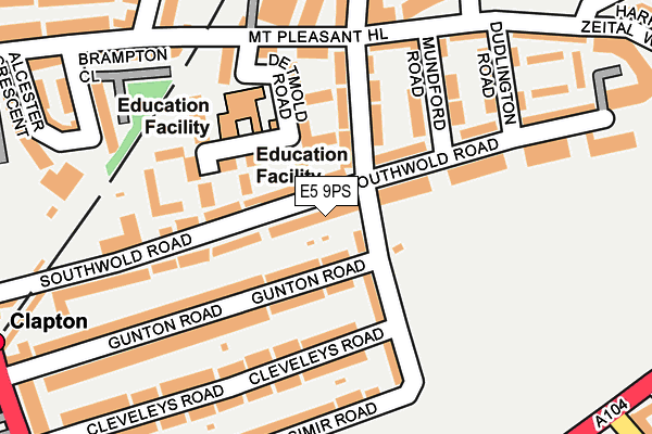 E5 9PS map - OS OpenMap – Local (Ordnance Survey)