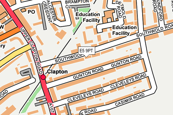 E5 9PT map - OS OpenMap – Local (Ordnance Survey)