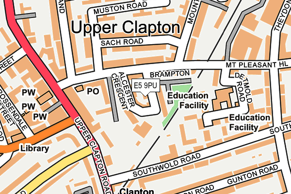 E5 9PU map - OS OpenMap – Local (Ordnance Survey)