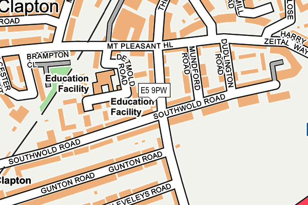 E5 9PW map - OS OpenMap – Local (Ordnance Survey)