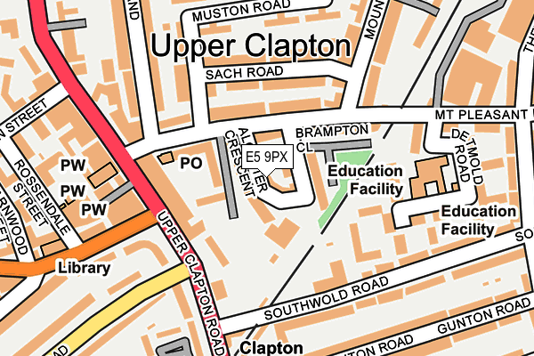 E5 9PX map - OS OpenMap – Local (Ordnance Survey)