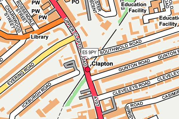 E5 9PY map - OS OpenMap – Local (Ordnance Survey)