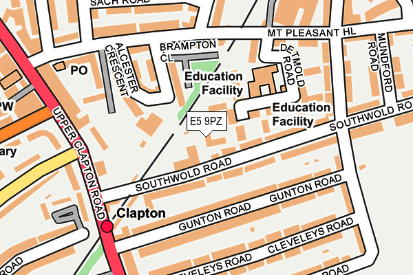 E5 9PZ map - OS OpenMap – Local (Ordnance Survey)