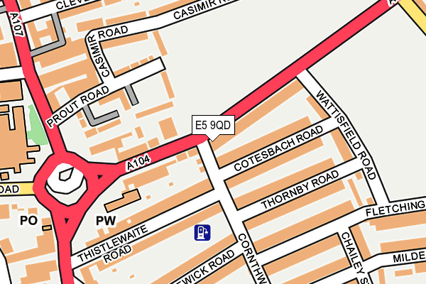 E5 9QD map - OS OpenMap – Local (Ordnance Survey)