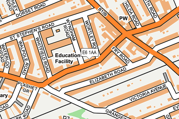 E6 1AA map - OS OpenMap – Local (Ordnance Survey)