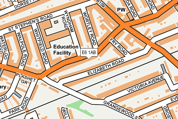 E6 1AB map - OS OpenMap – Local (Ordnance Survey)