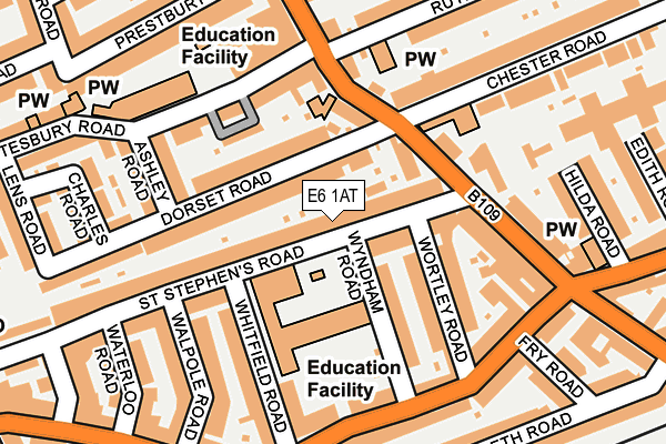 E6 1AT map - OS OpenMap – Local (Ordnance Survey)